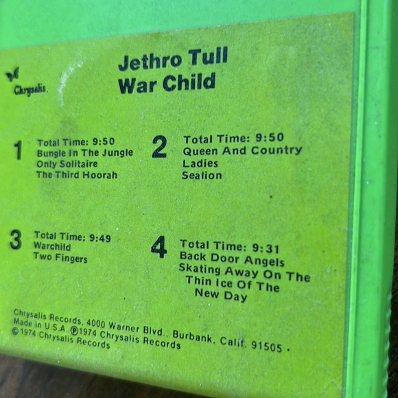 Jethro Tull War Child 1974 Chrysalis Records vintage 8-track cartridge - Picture 13 of 15